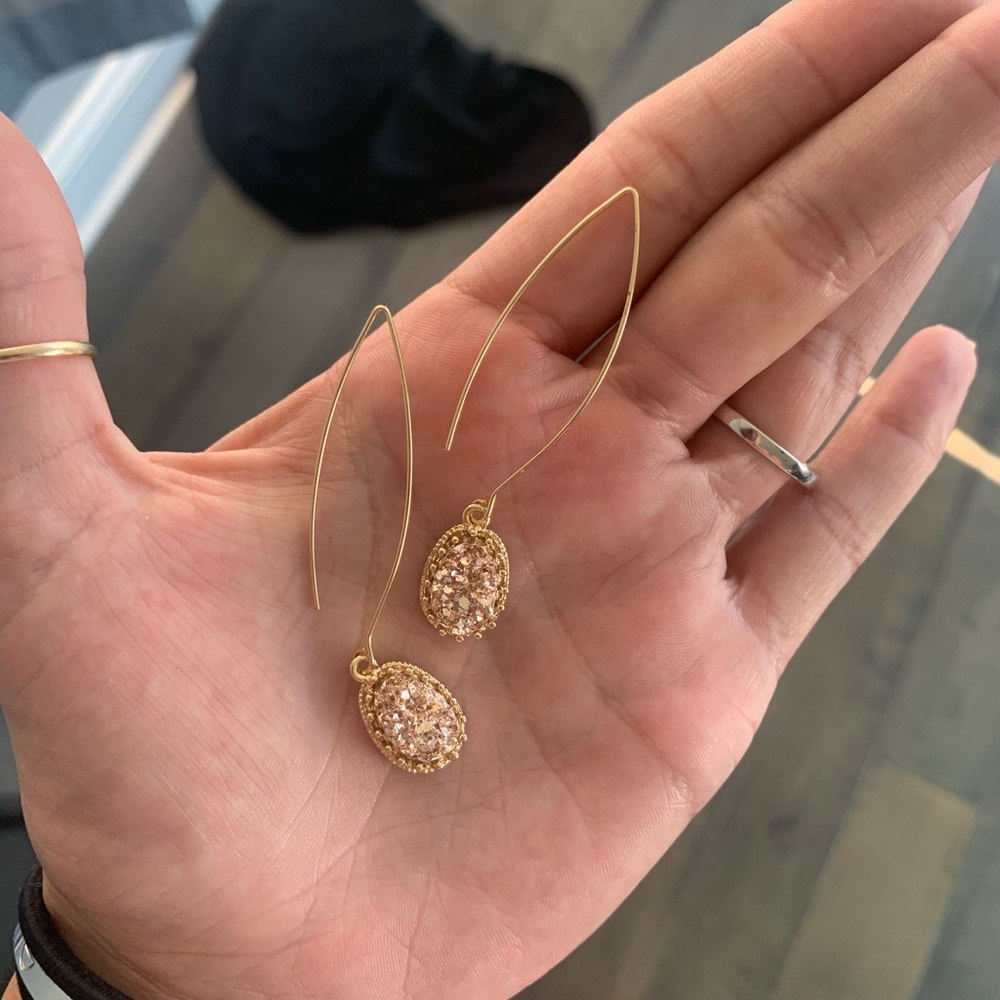 Rose gold and pink earrings